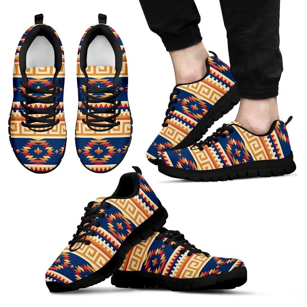 Native American Shoes, Aztec Tribal Indians Navajo Native American Print Men Shoes Sneakers