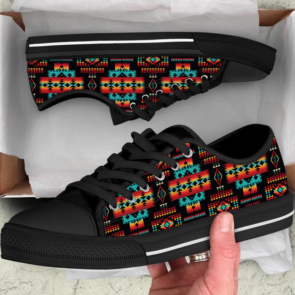 Native American Shoes, Black Native Tribes Pattern Native American Low Top Canvas Shoe, Native American Low Top Shoes Native American Shoes, Black Native Tribes Pattern Native American Low Top Canvas Shoe, Native American Low Top Shoes