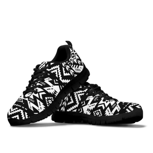 Native American Shoes, Black Pattern Native Sneaker