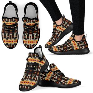 Native American Shoes Black Tribe Design Native American Mesh Knit Sneakers 3 geijcx.jpg