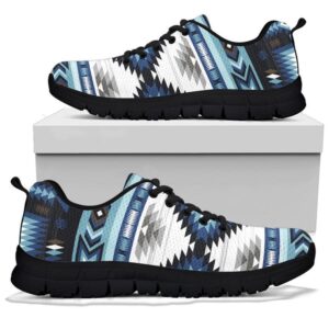 Native American Shoes, Blue Colors Pattern Sneaker
