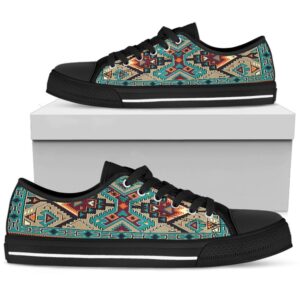 Native American Shoes, Blue Tribal Pattern Native…
