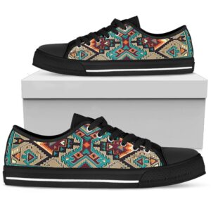 Native American Shoes, Blue Tribal Pattern Native…