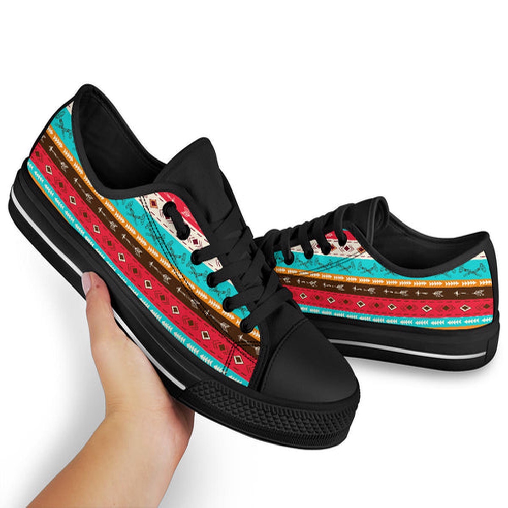 Native American Shoes, Colorful Ethnic Style Low Top Canvas Shoe, Native American Low Top Shoes Native American Shoes, Colorful Ethnic Style Low Top Canvas Shoe, Native American Low Top Shoes