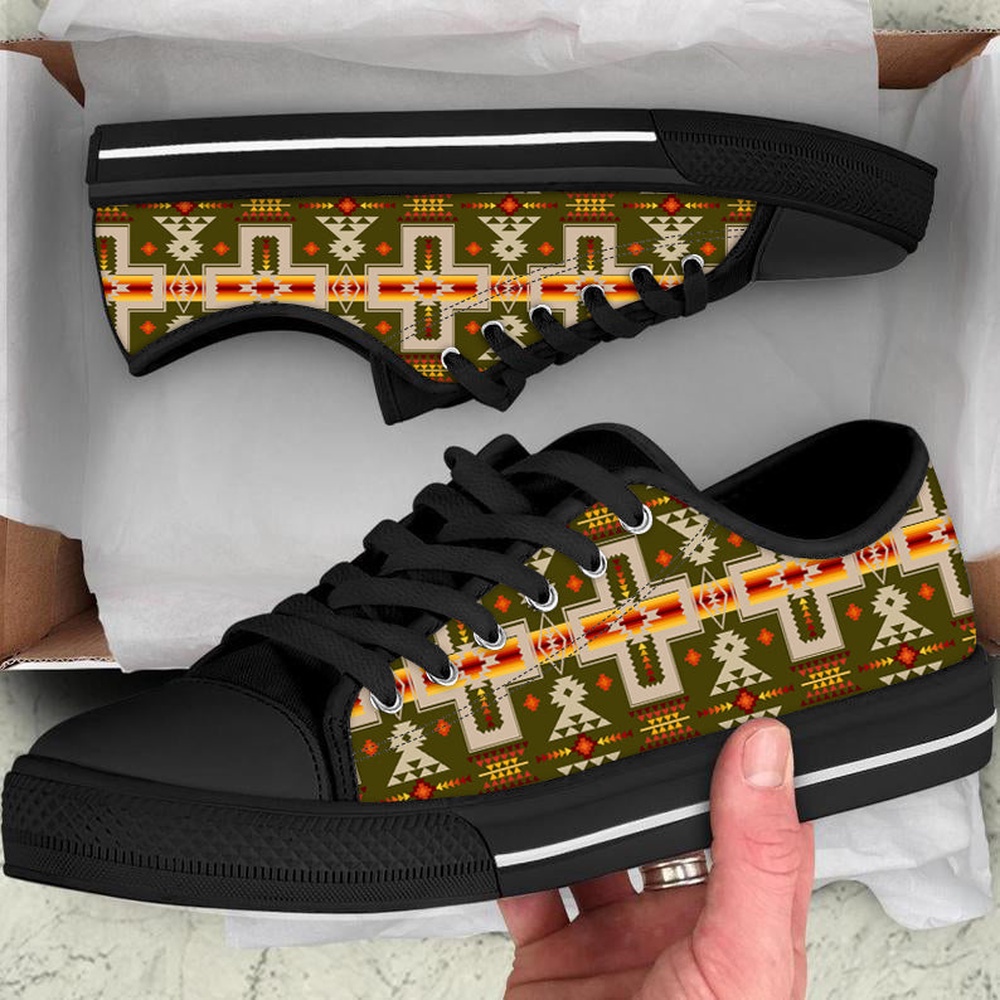 Native American Shoes, Green Tribe Design Native American Low Top Canvas Shoe, Native American Low Top Shoes Native American Shoes, Green Tribe Design Native American Low Top Canvas Shoe, Native American Low Top Shoes
