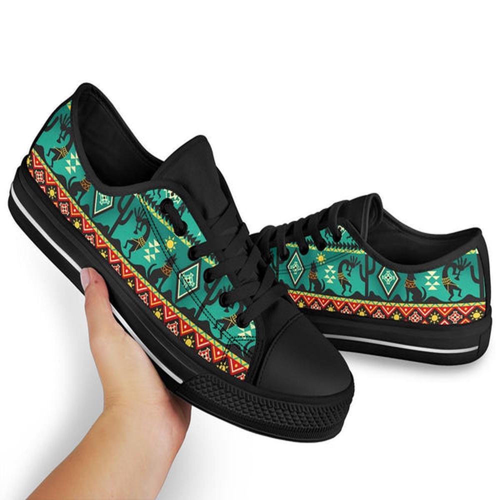 Native American Shoes, Kokopelli Myth Green Native American Low Top Canvas Shoes, Native American Low Top Shoes Native American Shoes, Kokopelli Myth Green Native American Low Top Canvas Shoes, Native American Low Top Shoes