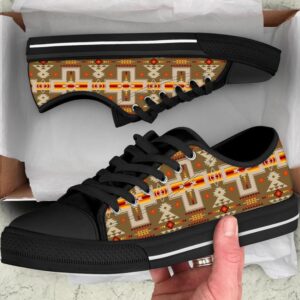 Native American Shoes, Light Brown Tribe Design…
