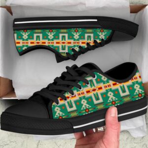 Native American Shoes, Light Green Tribe Design…