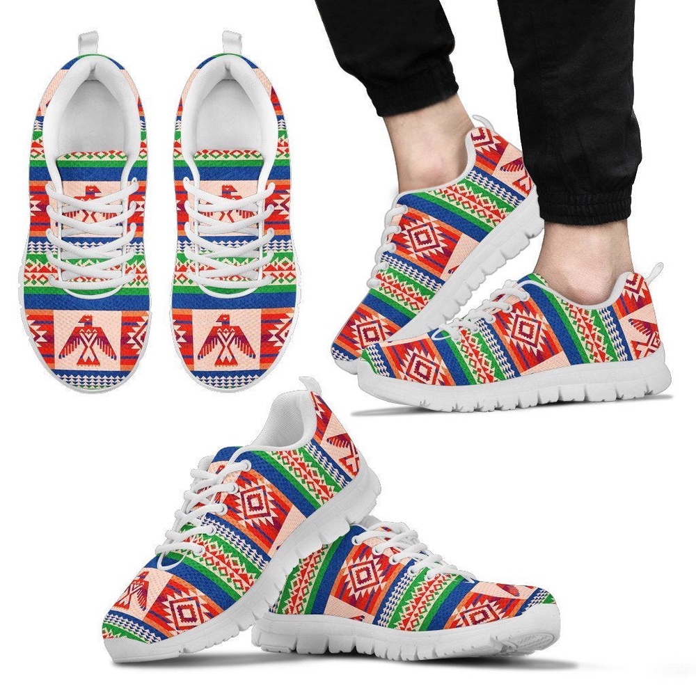 Native American Shoes, Navajo Aztec Tribal Native Indians American Print Men Shoes Sneakers