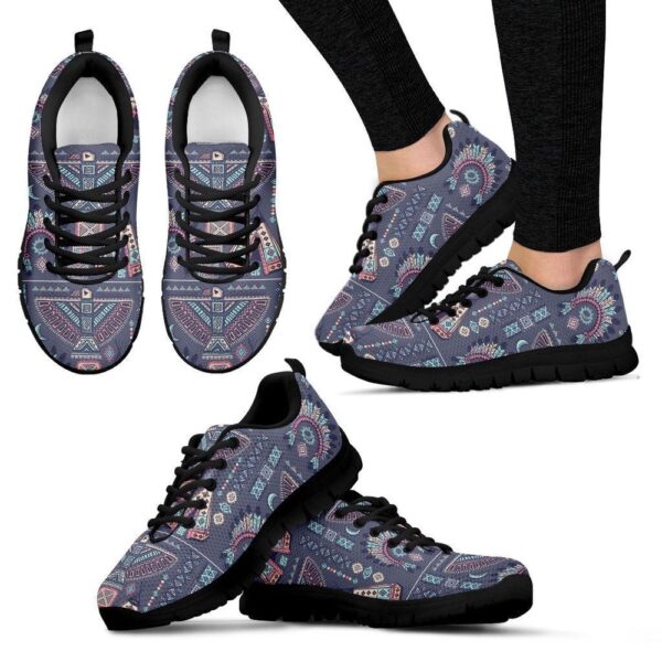 Native American Shoes, Navajo Native Aztec Indians American Tribal Print Women Shoes Sneakers