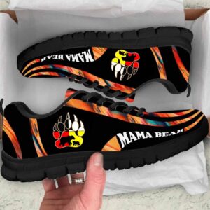 Native American Shoes, Orange Pattern Mama Bear…