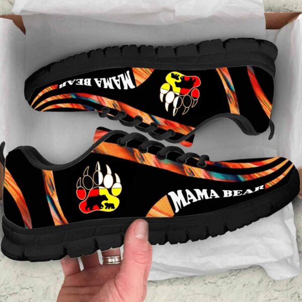 Native American Shoes, Orange Pattern Mama Bear Native Sneaker