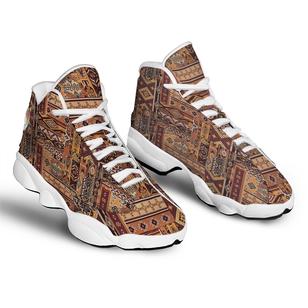 Native American Shoes, Patchwork Grunge Native American Print Pattern White Basketball Shoes, Native American Basketball Shoes Native American Shoes, Patchwork Grunge Native American Print Pattern White Basketball Shoes, Native American Basketball Shoes