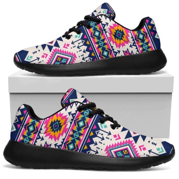 Native American Shoes, Pink Pattern Native Sport Sneakers