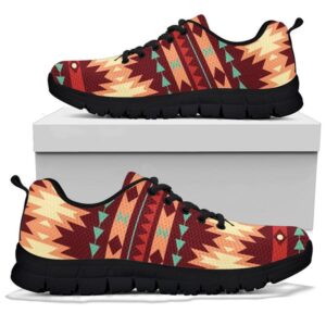 Native American Shoes, Red Ethnic Pattern Sneaker