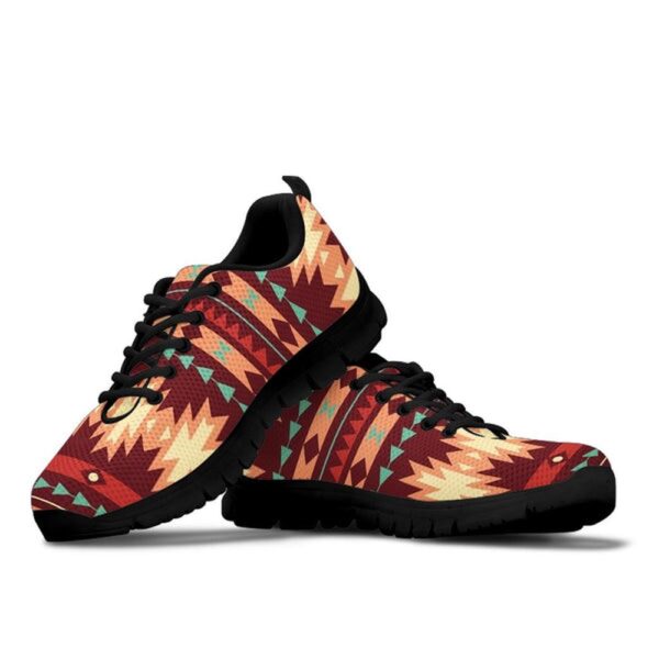 Native American Shoes, Red Ethnic Pattern Sneaker