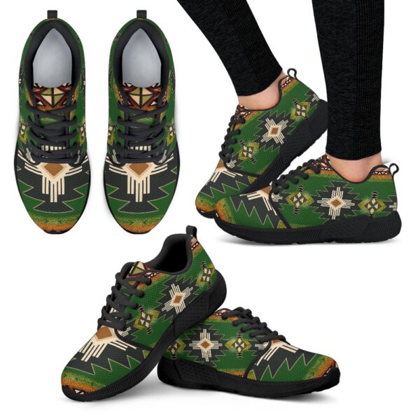Native American Shoes, Southwest Green Symbol Native American Women’s Athletic Sneaker