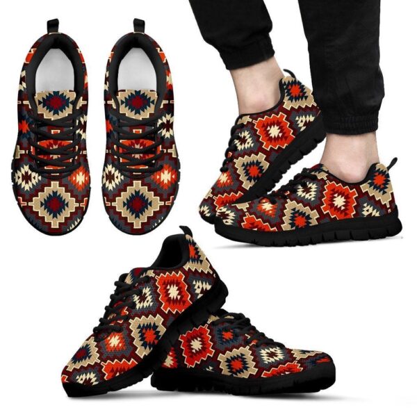 Native American Shoes, Tribal Indians Native American Aztec Navajo Print Men Shoes Sneakers
