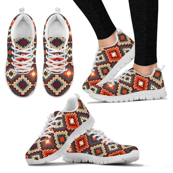 Native American Shoes, Tribal Indians Native American Aztec Navajo Print Women Shoes Sneakers