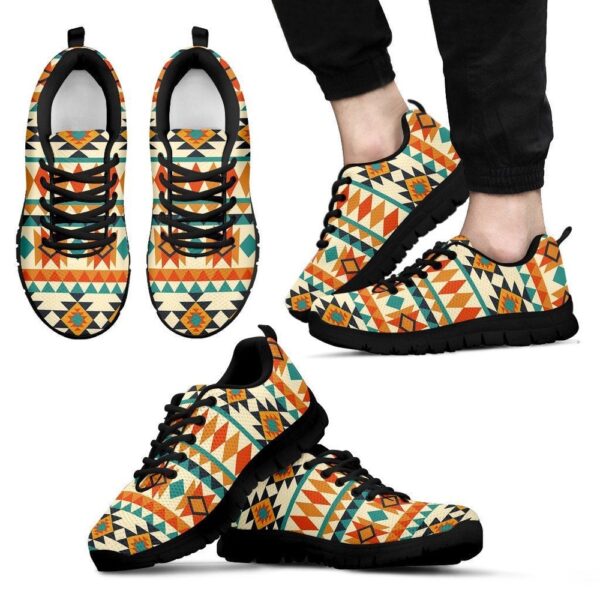 Native American Shoes, Tribal Native American Aztec Indians Navajo Print Men Shoes Sneakers