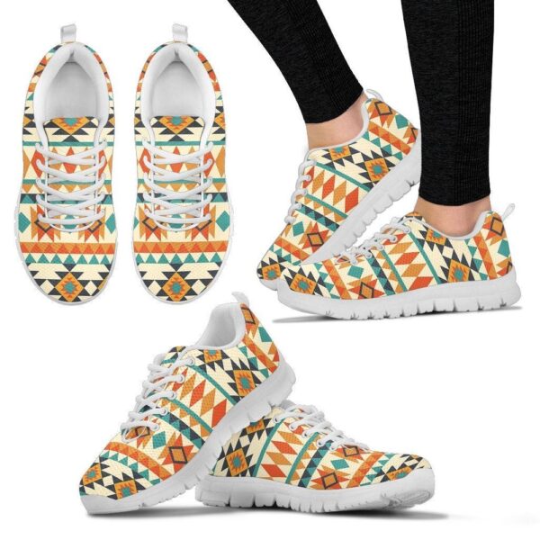 Native American Shoes, Tribal Native American Aztec Indians Navajo Print Women Shoes Sneakers