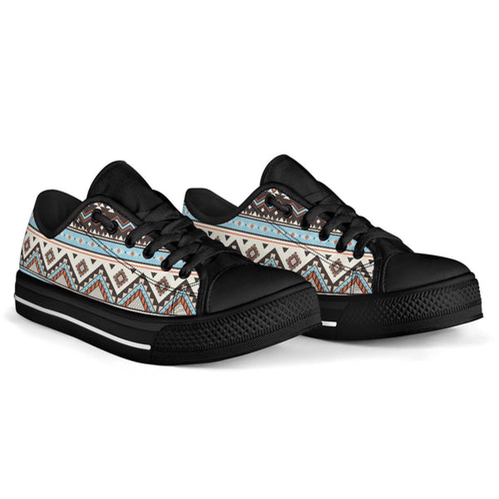 Native American Shoes, Tribal Striped Seamless Pattern Low Top Canvas Shoe, Native American Low Top Shoes Native American Shoes, Tribal Striped Seamless Pattern Low Top Canvas Shoe, Native American Low Top Shoes