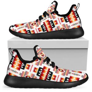 Native American Shoes White Tribes Pattern Native American Mesh Knit Sneakers 1 fzh0zp.jpg