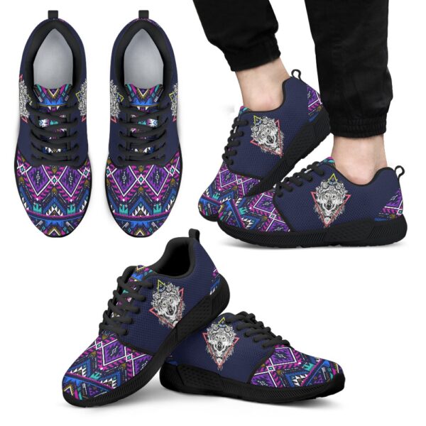 Native American Shoes, Wolf & Pattern Native Men’s Athletic Sneakers