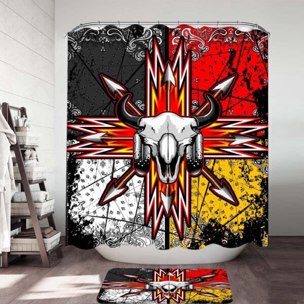 Native American Shower Curtain, Bison Arrow Native American Shower Curtain, Designer Shower Curtains
