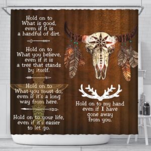 Native American Shower Curtain, Bison Feather Native…