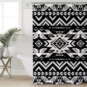 Native American Shower Curtain, Black Pattern Native…