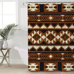 Native American Shower Curtain, Brown Pattern Native…