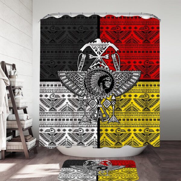 Native American Shower Curtain, Chief Thunderbird Native American Shower Curtain, Designer Shower Curtains