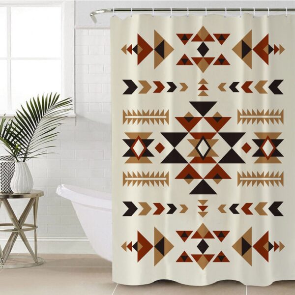 Native American Shower Curtain, Ethnic Pattern Design Shower Curtain, Designer Shower Curtains