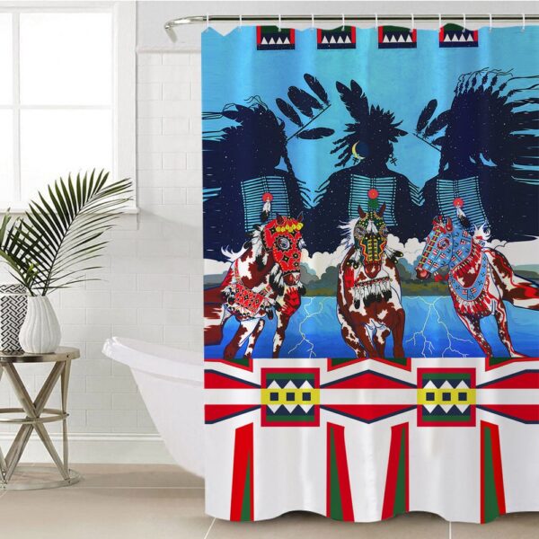 Native American Shower Curtain, Horse Costumes Shower Curtain, Designer Shower Curtains