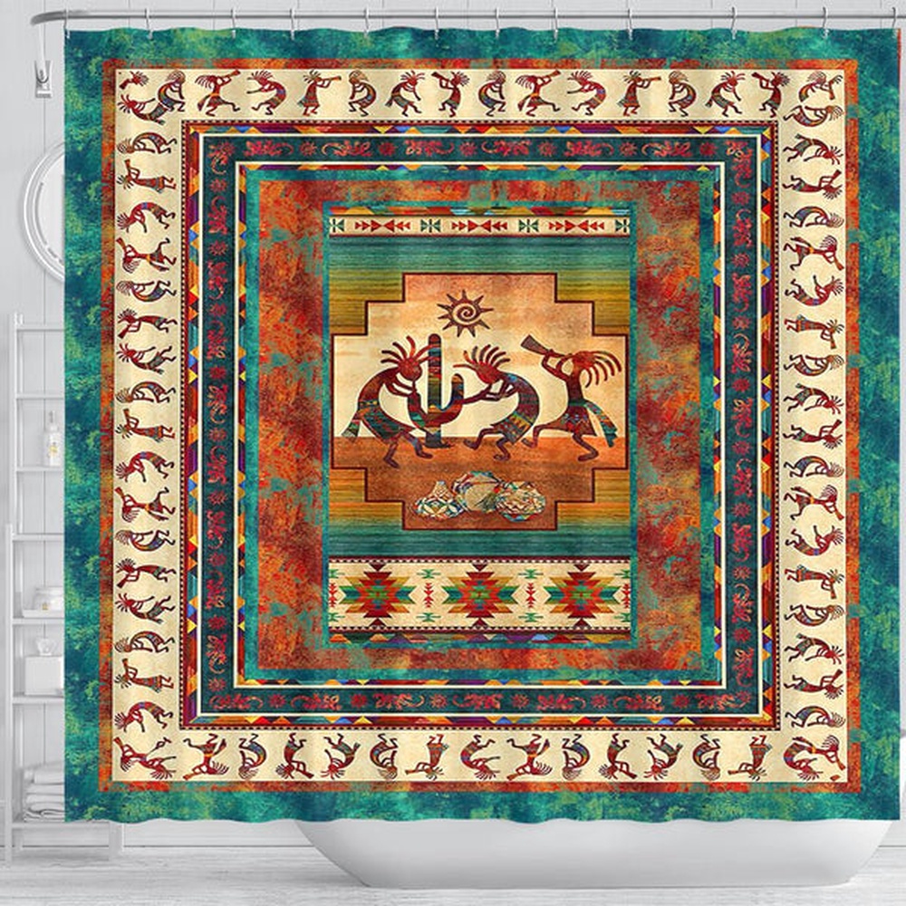 Native American Shower Curtain, Kokopelli Myth Native American Shower Curtain, Designer Shower Curtains