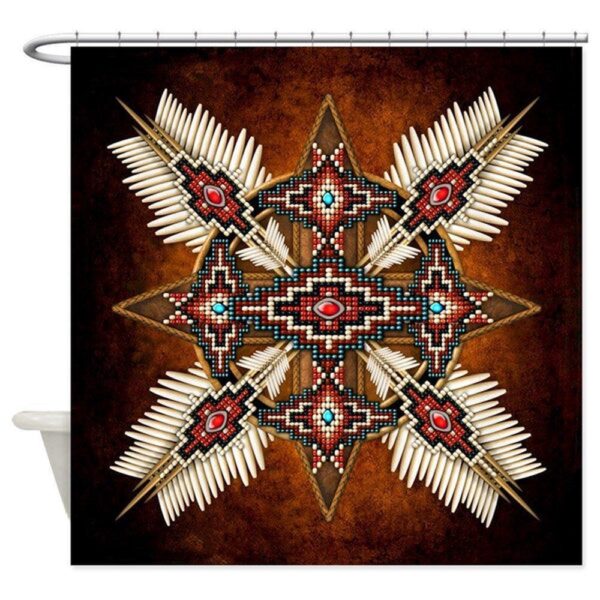 Native American Shower Curtain, Native American Mandala Shower Curtain, Designer Shower Curtains