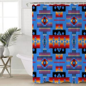 Native American Shower Curtain, Navy Tribes Pattern…