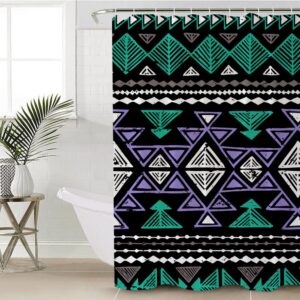Native American Shower Curtain, Neon Color Tribal…