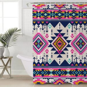 Native American Shower Curtain, Pink Pattern Native…
