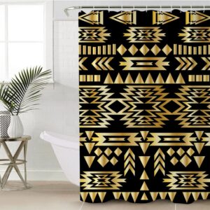Native American Shower Curtain, Seamless Yellow Pattern…