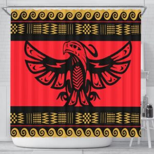 Native American Shower Curtain, The Thunderbird Red…