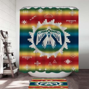 Native American Shower Curtain, Thunderbird Rainbow Native…