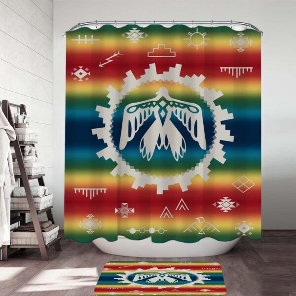 Native American Shower Curtain, Thunderbird Rainbow Native American Shower Curtain, Designer Shower Curtains