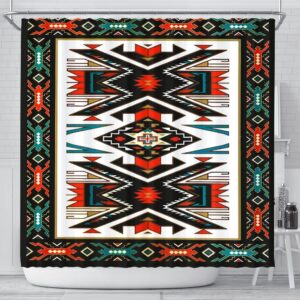 Native American Shower Curtain, Tribal Colorful Pattern…
