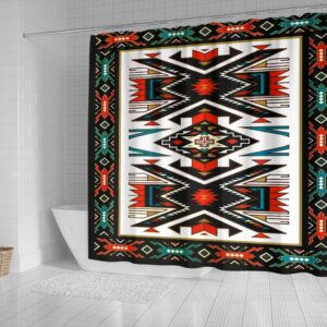 Native American Shower Curtain Tribal Colorful Pattern Native American Design Shower Curtain Designer Shower Curtains 3 fnay6i.jpg