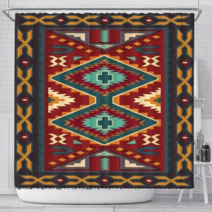 Native American Shower Curtain United Tribes Pattern Native American Shower Curtain Designer Shower Curtains 2 w188zx.jpg