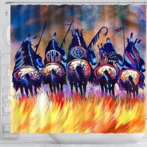 Native American Shower Curtain Warriors Native American Shower Curtain Designer Shower Curtains 4 iigmfc.jpg