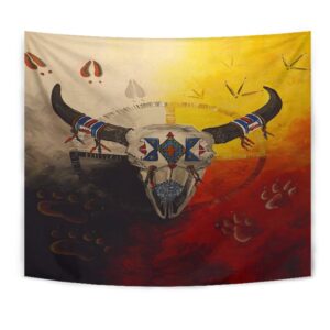 Native American Tapestry, Bison Medicine Wheels Native…