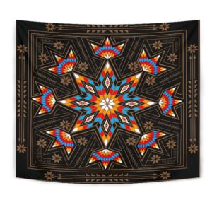 Native American Tapestry, Black Geometric Native American…